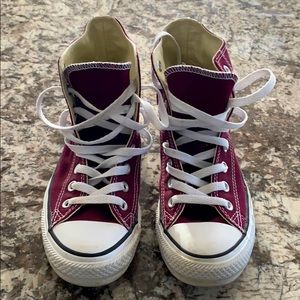 Maroon Converse High Top Sneakers